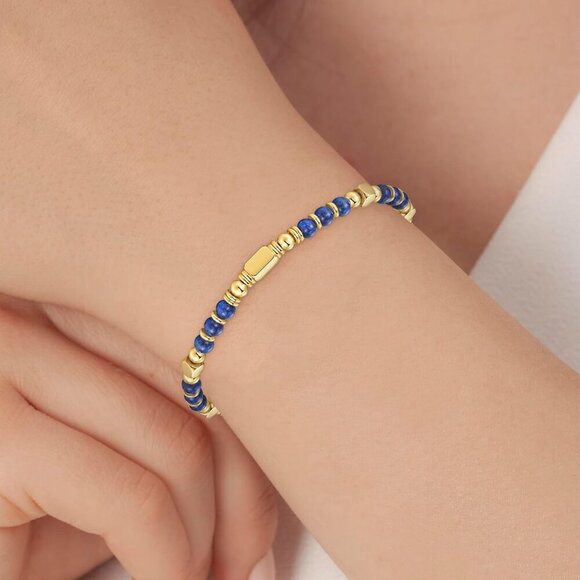 Navy Blue Boho Beaded Bracelets for Women Trendy Jewelry Gifts for Lover, Mom - Picture 7 of 7